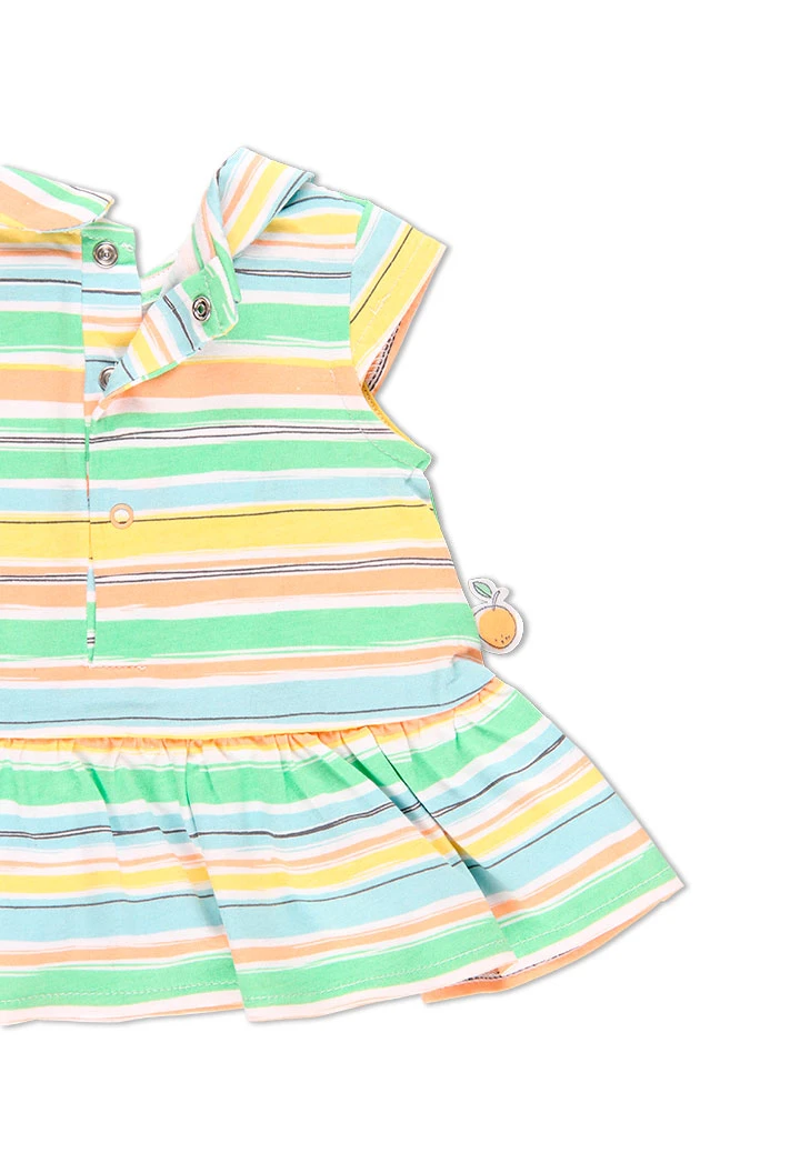 Pack en tricot bi matiere pour bébé fille