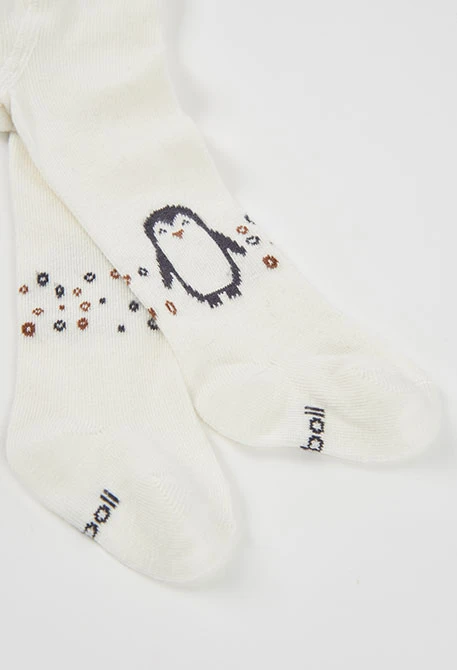 Leotard blanc estampat de pingüí per a nadó