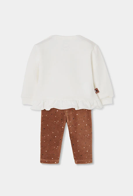 Babyset Mädchen weiß mit Pinguin-Aufdruck