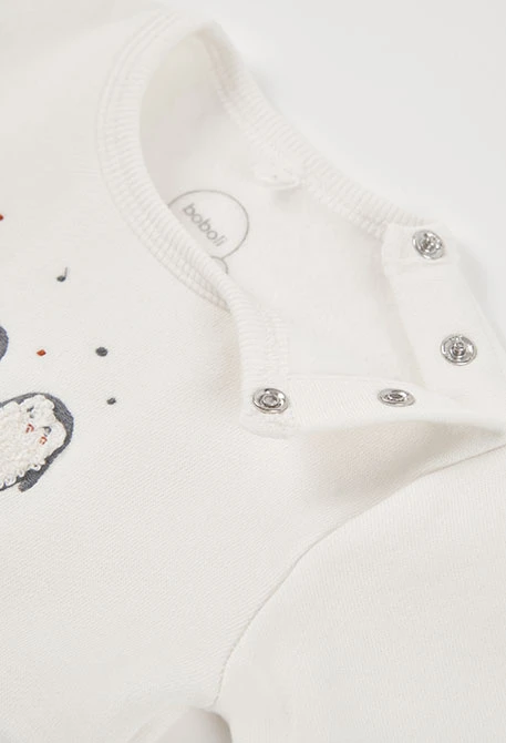 Baby girl white penguin print knitted set