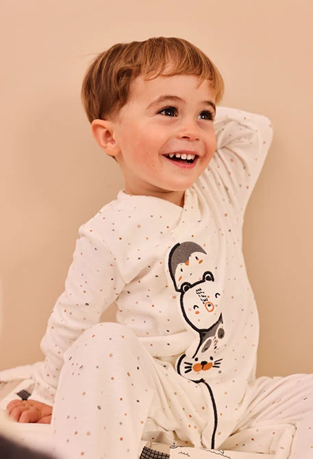 Pelele bebé niña crudo estampado animales