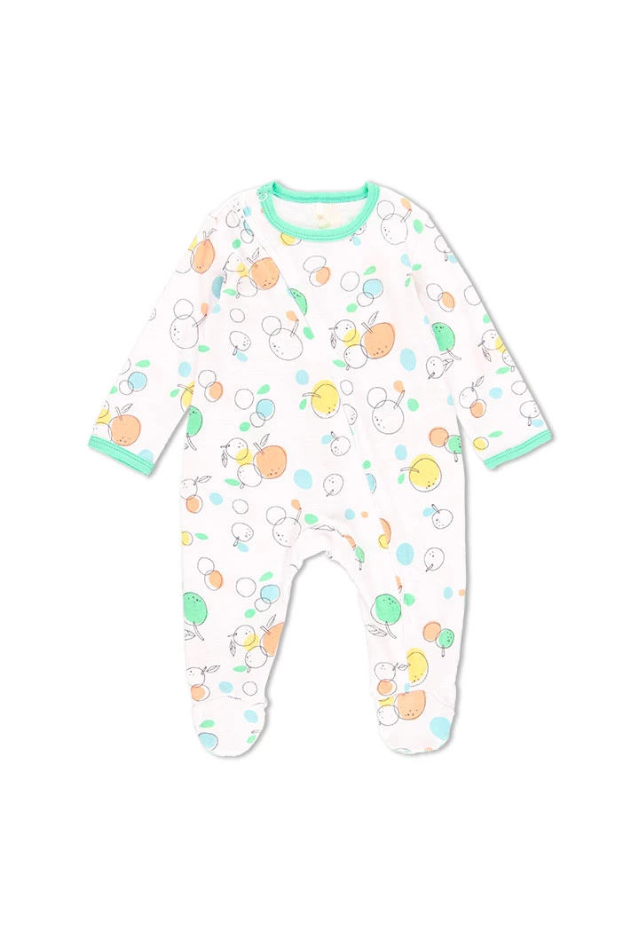 Grenouillère en tricot fruits pour bébé