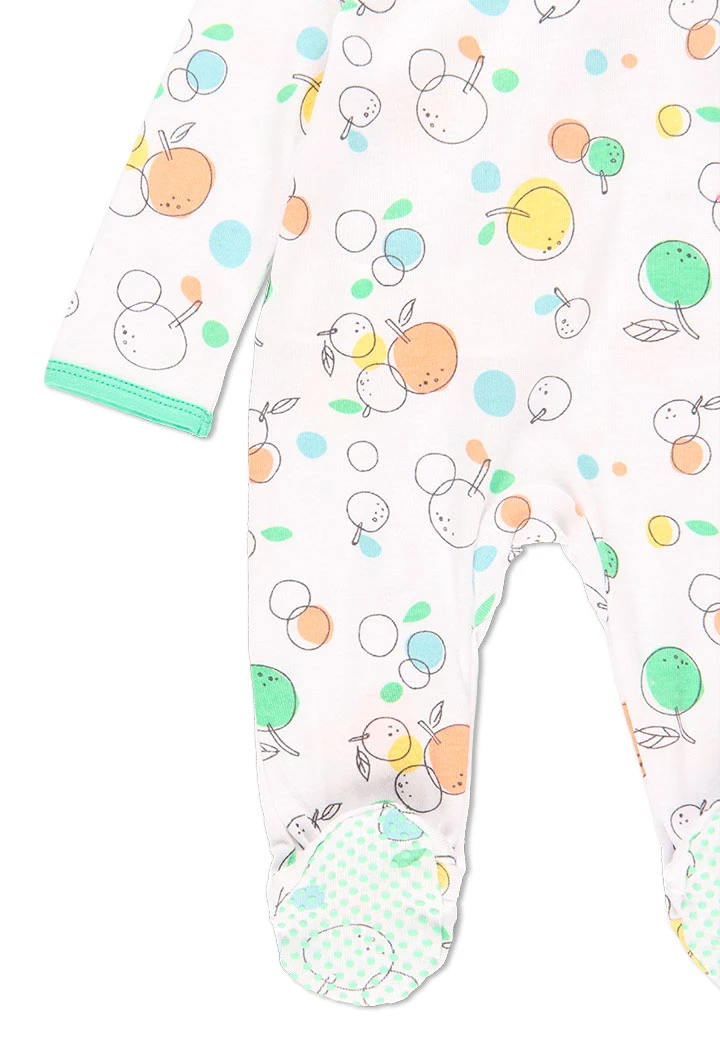 Grenouillère en tricot fruits pour bébé