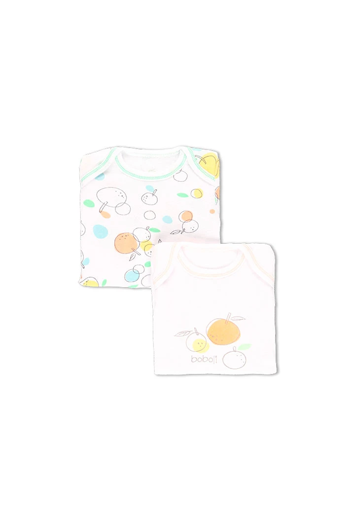 Pack de 2 bodys cotêlée fruits pour bébé