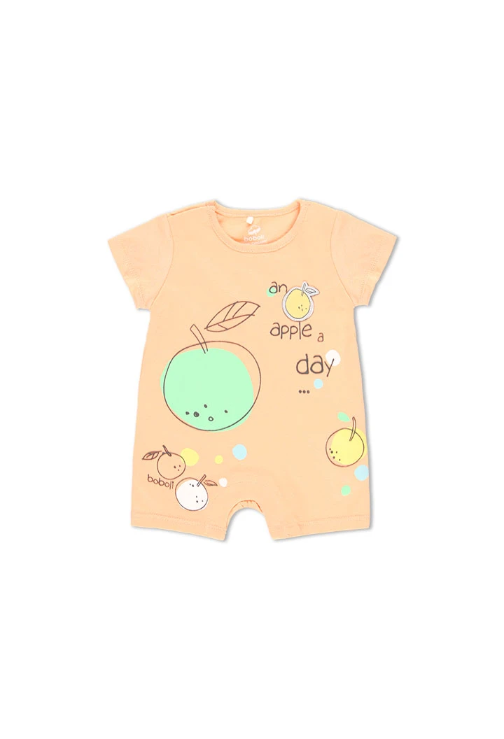 Grenouillère en tricot pommes pour bébé - organique