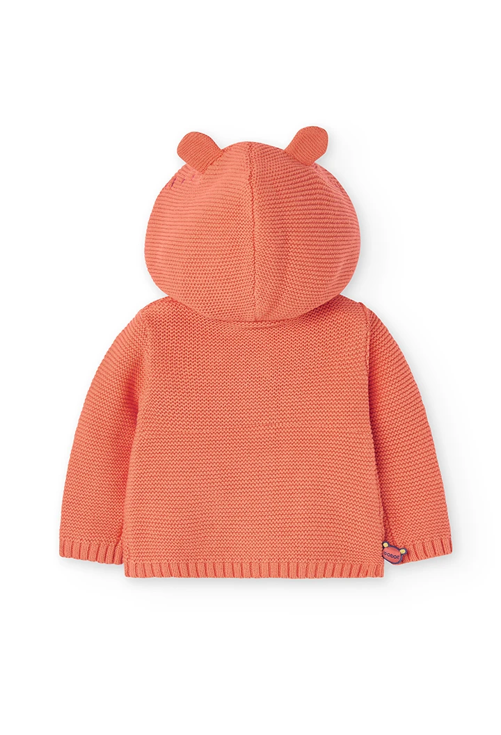 Chaqueta tricotosa capucha oso de bebé