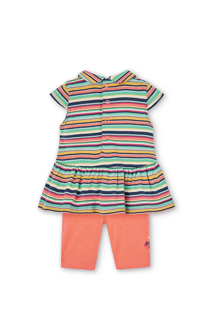 Pack en tricot à rayures pour bébé fille