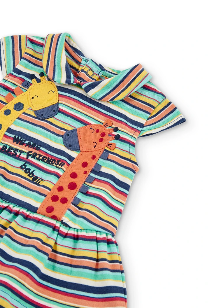 Pack en tricot à rayures pour bébé fille
