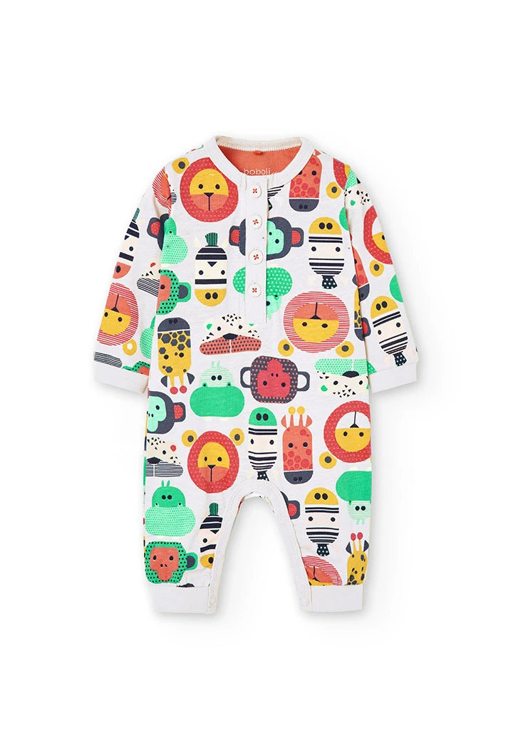 Grenouillère en tricot "animaux" pour bébé
