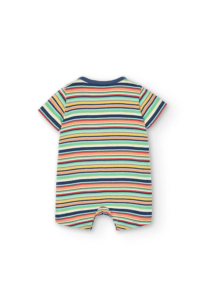 Grenouillère en tricot à rayures pour bébé