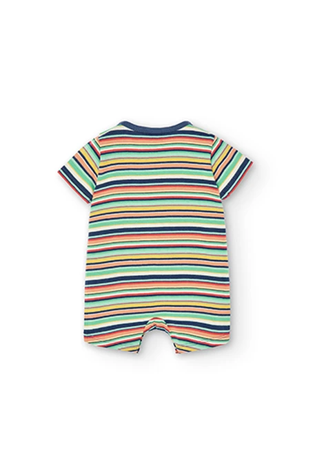 Grenouillère en tricot à rayures pour bébé