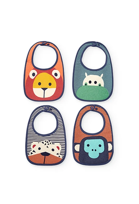 Pack de 4 bavoirs "animaux" pour bébé -BCI