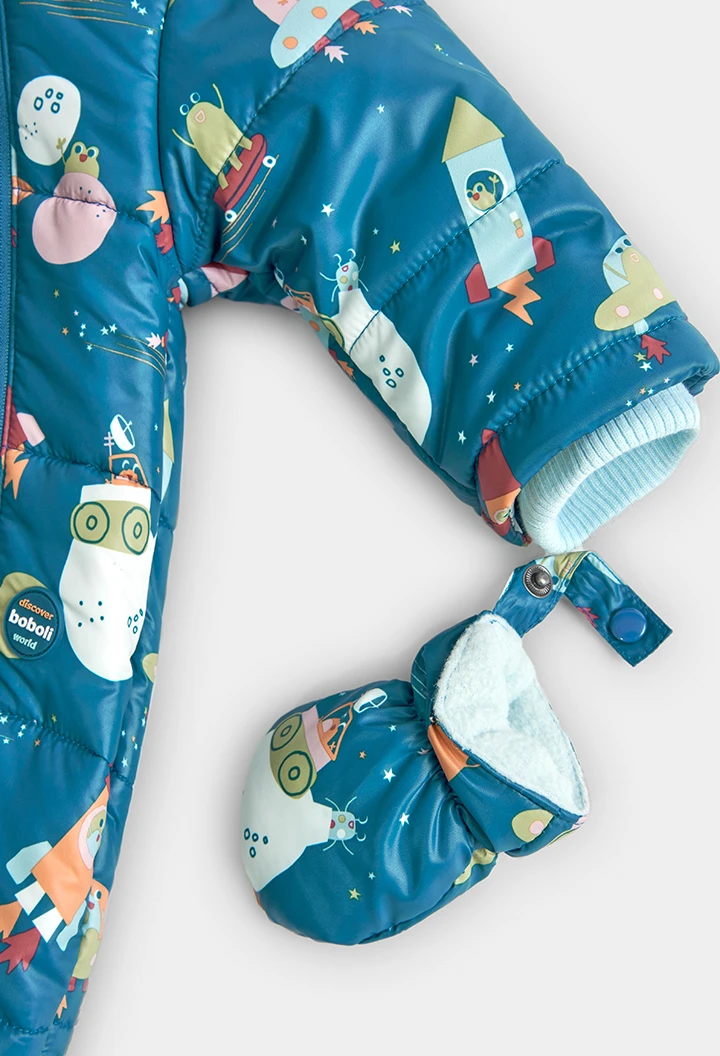 Technical fabric babygrow printed for baby