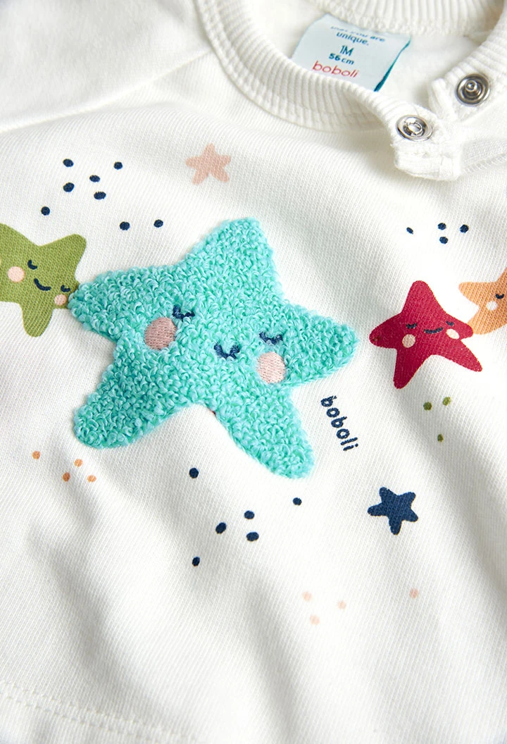 Pack punto de bebé niña estampado y bordado estrellas -BCI
