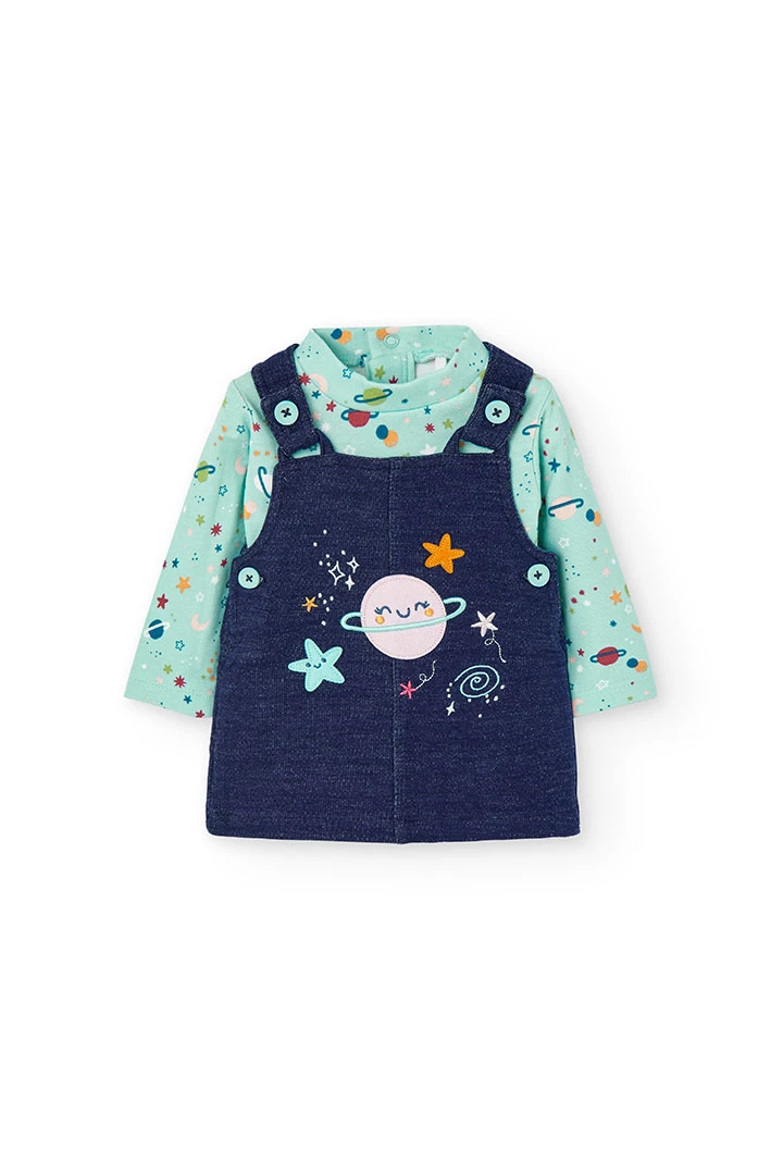 Pack en tricot bi matiere pour bébé fille -BCI