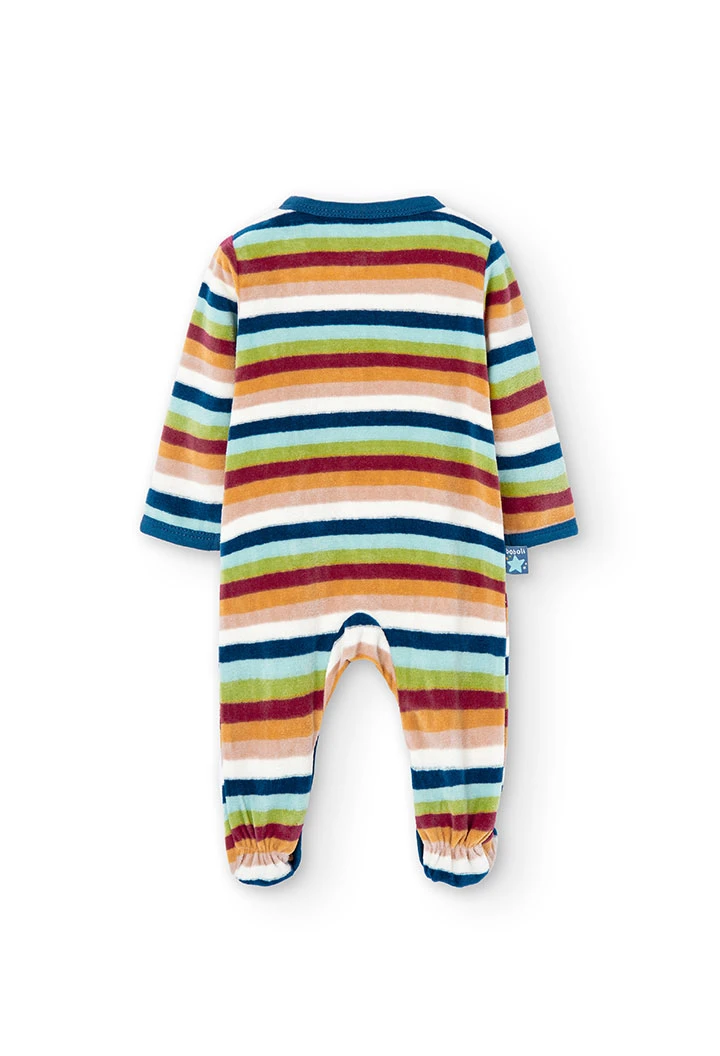 Strampelanzug velour gestreift für baby -BCI