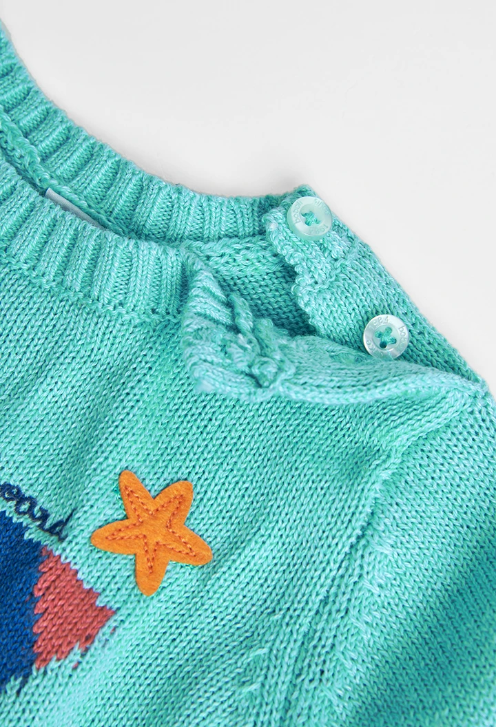 Jersey tricotosa de nadó nen turquesa