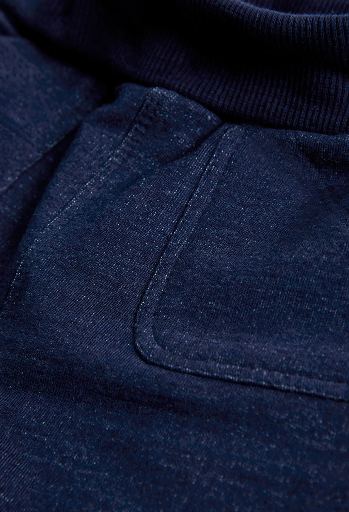 Fleece denim trousers for baby boy -BCI