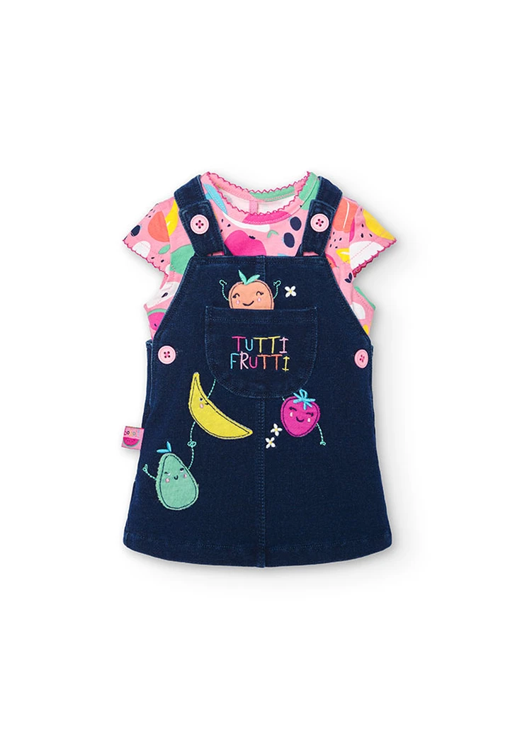 Pack tricoté pour bébé fille en bleu