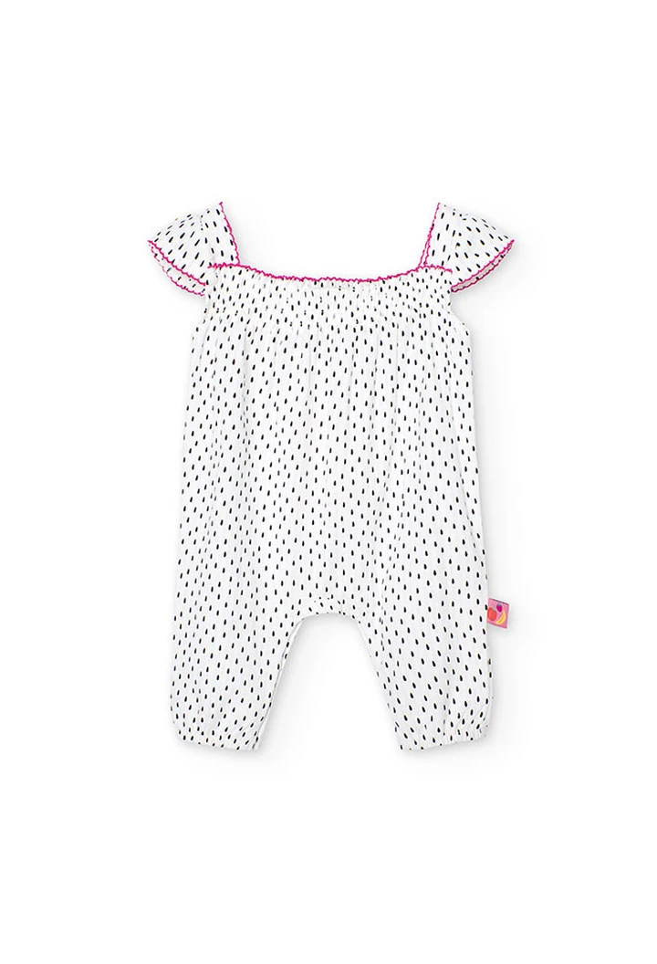 Grenouillère tissu fantaisie imprimée en vert pour bébé