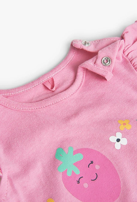Strick-Strampler für Baby-Mädchen in Farbe Rosa