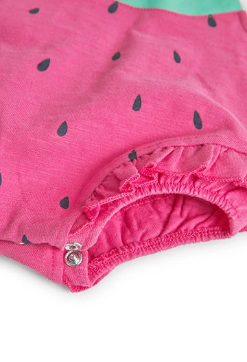 Pelele de punto en color rosa de bebé niña
