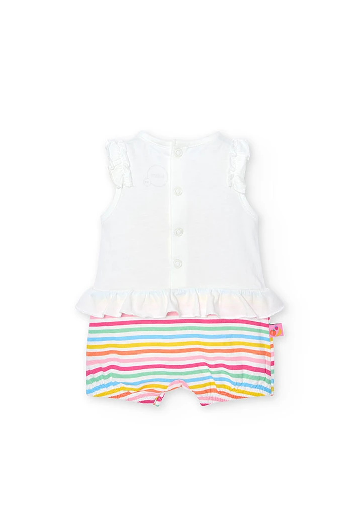 Grenouillère combinée pour bébé fille en blanc