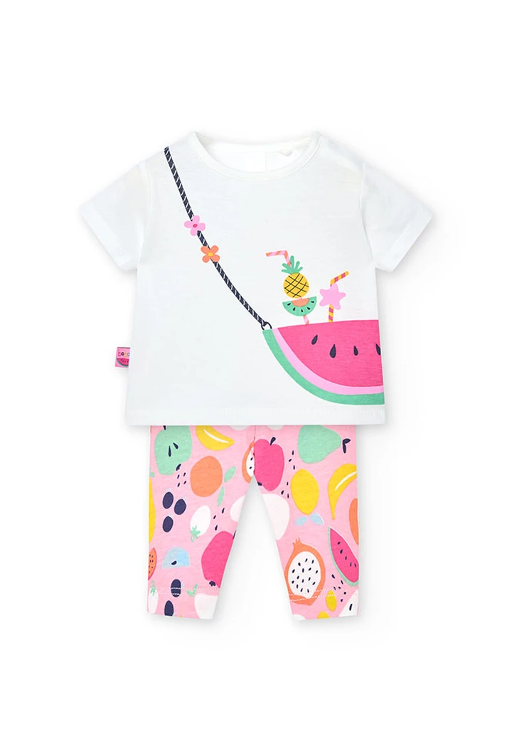 Pack tricoté pour bébé fille en blanc