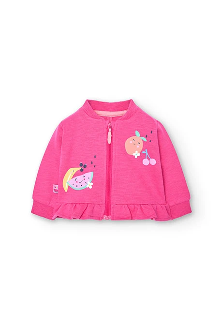 Fleece-Jacke Flamé, für Baby-Mädchen, in Farbe Rosa