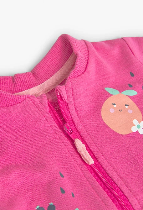 Baby girl's flamé plush jacket in pink