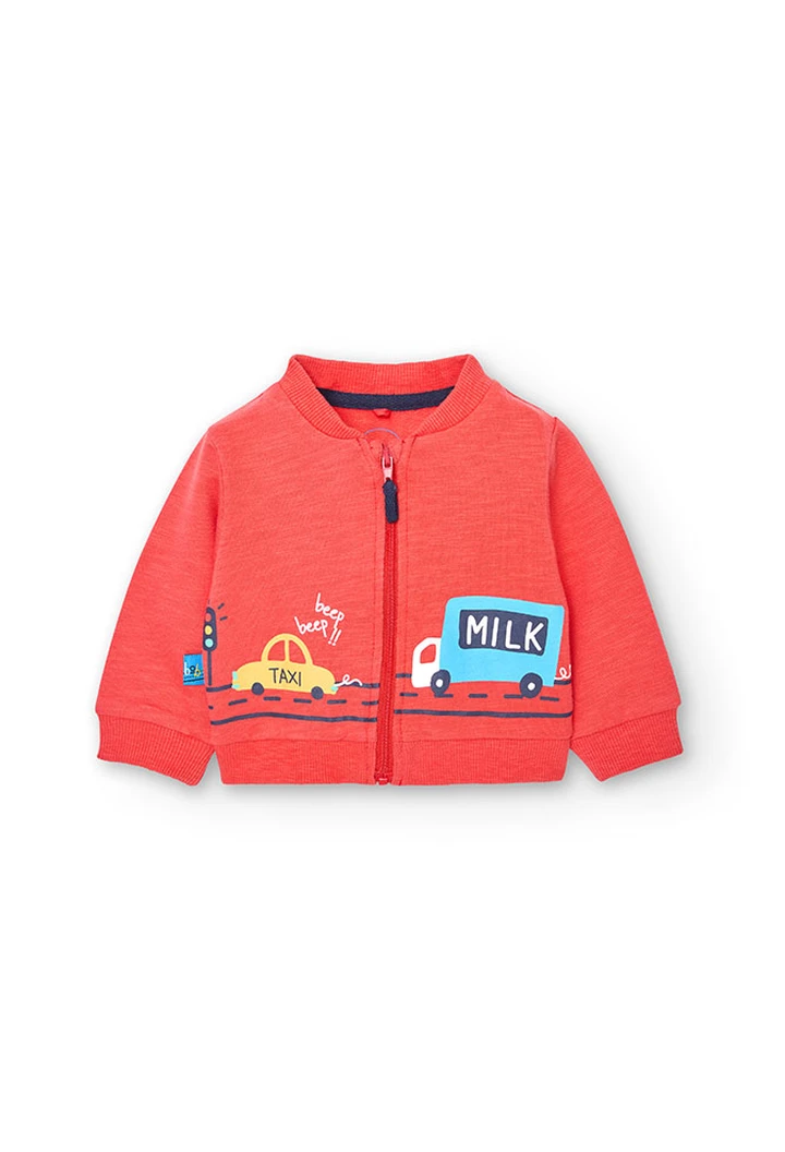 Veste molleton flammée rouge pour bébé garçon