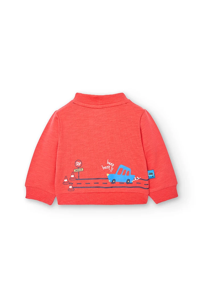 Veste molleton flammée rouge pour bébé garçon