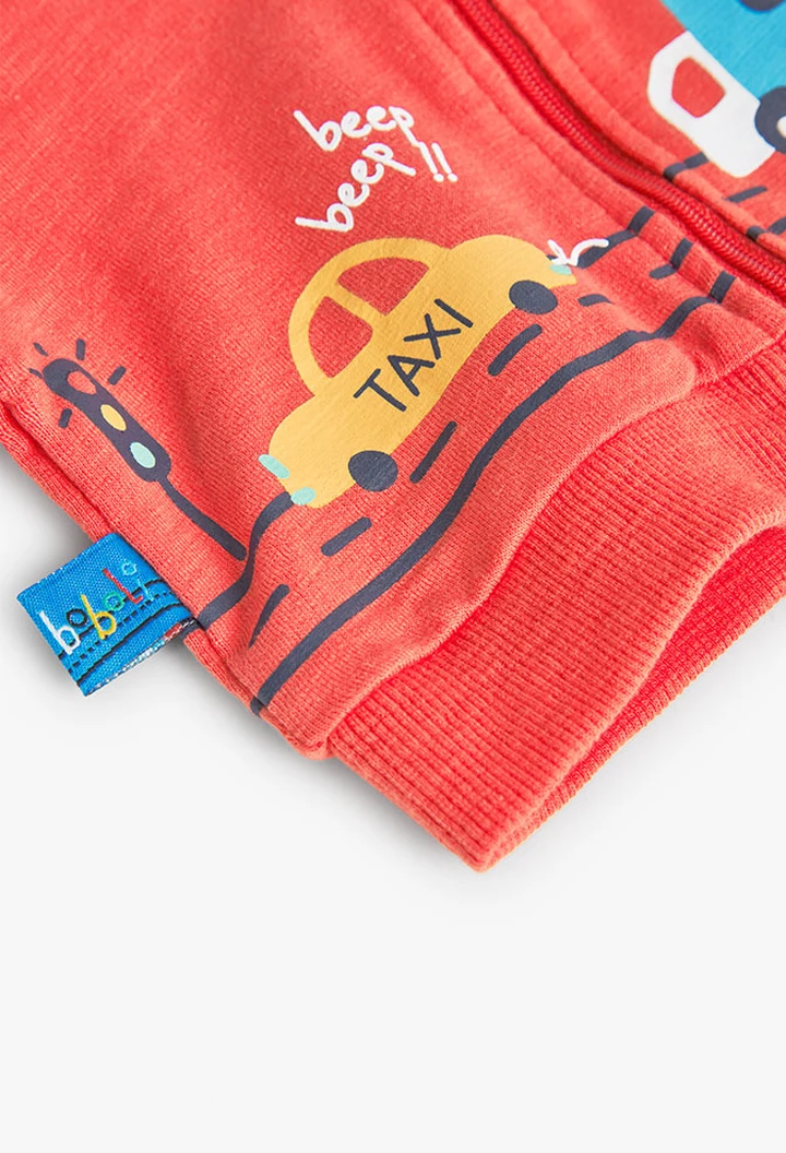 Veste molleton flammée rouge pour bébé garçon