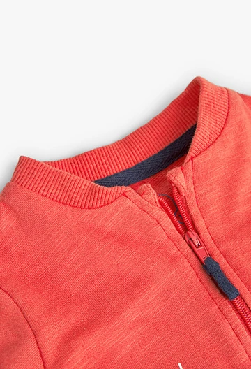 Baby boy's flamé plush jacket in red