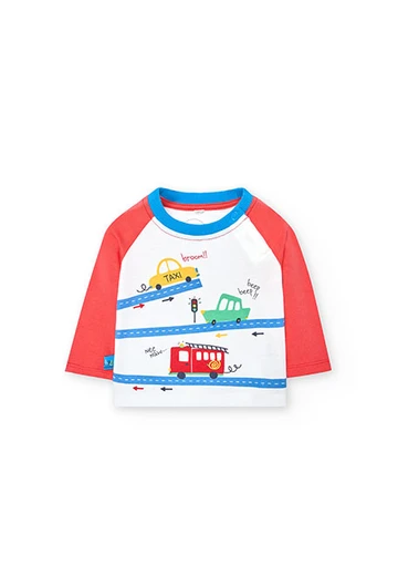 Strick-Shirt dreifarbig, für Babies, in Farbe Weiß