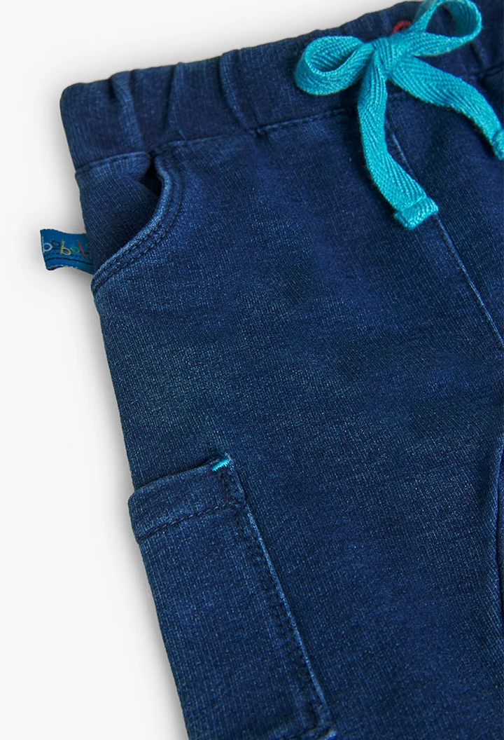 Pantalons de pelfa denim de bebè nen en blau