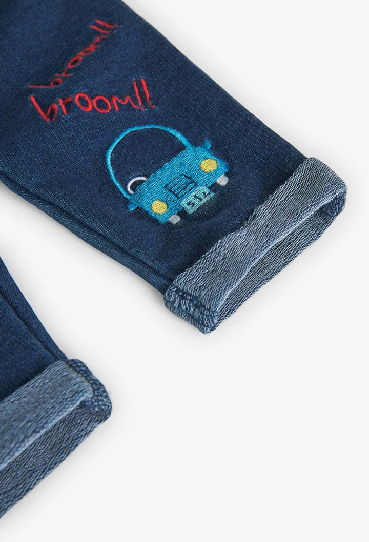 Pantalon molleton bleu en denim pour bébé garçon