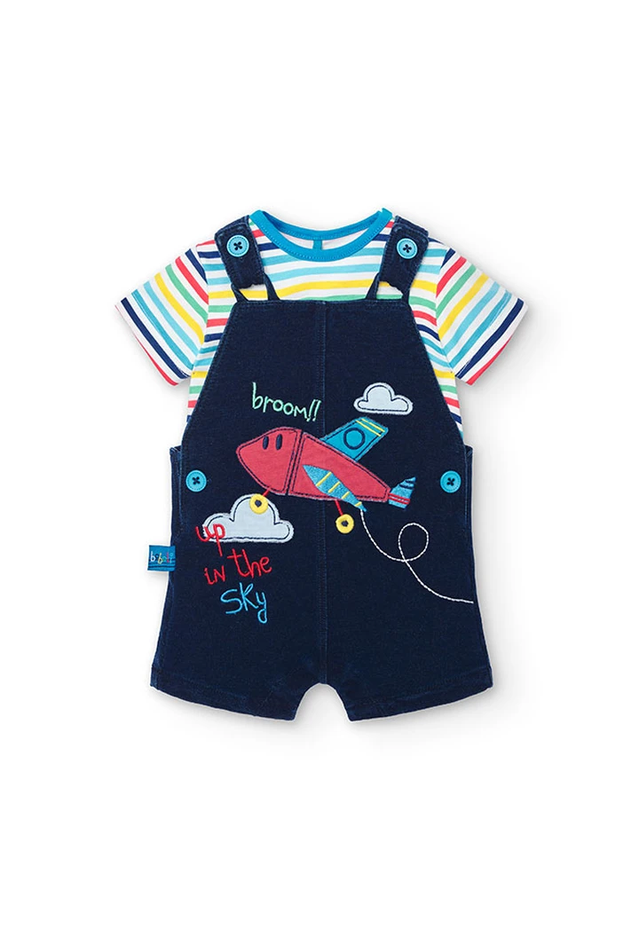 Pack tricoté de bébé garçon en bleu