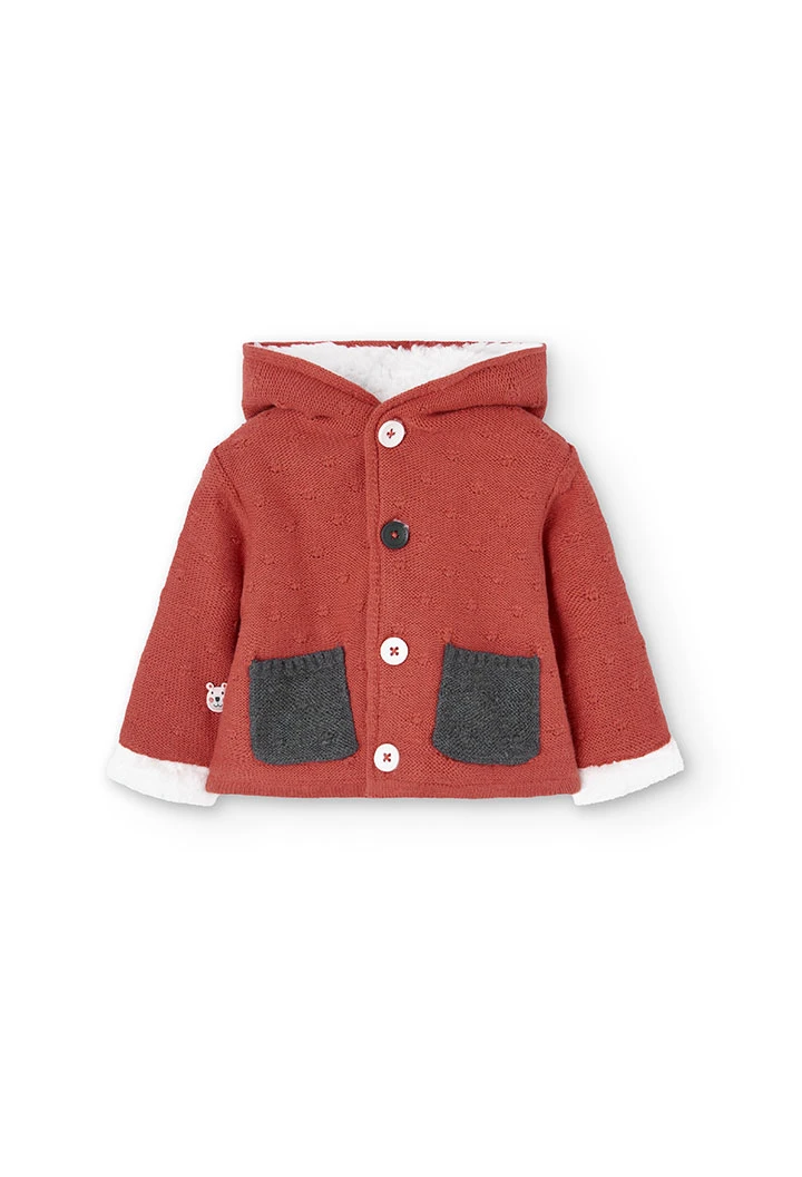 Veste en tricot pour bébé en orange