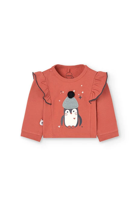 2tlg. Set mit Sweatshirt und Leggings für Baby-Mädchen in Orange