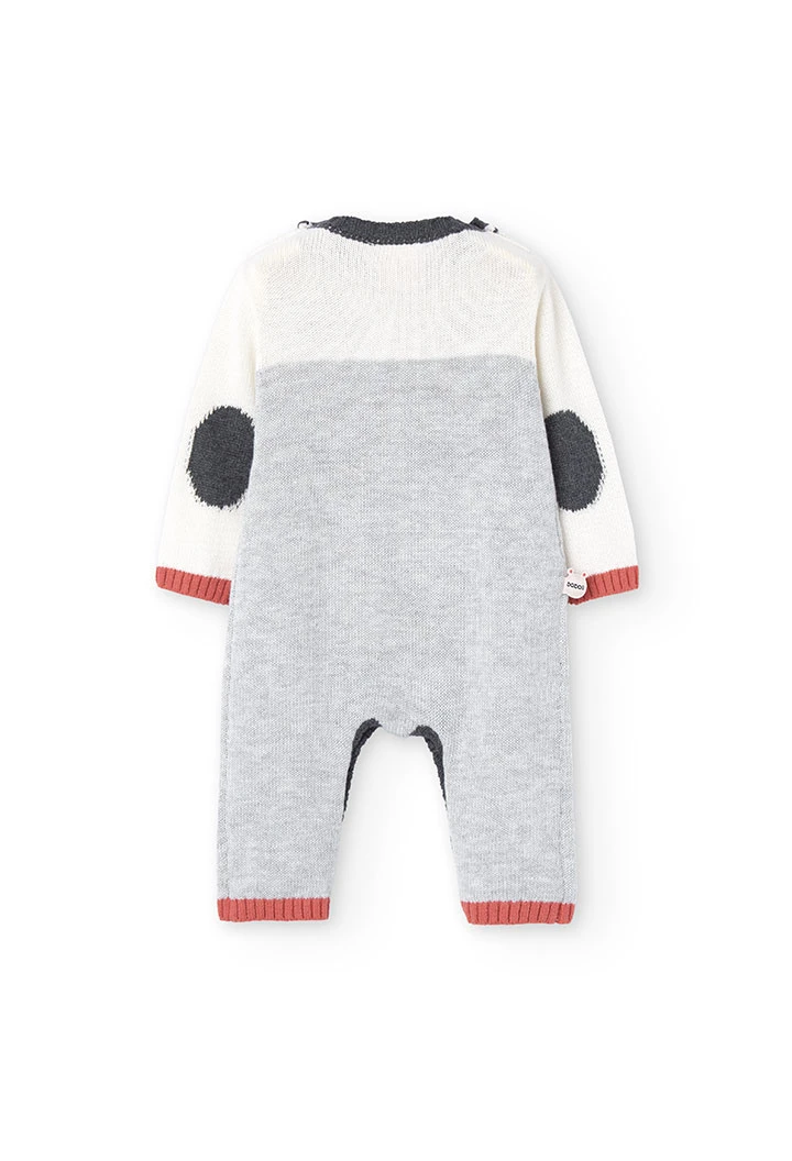 Velvet baby jumpsuit in grey