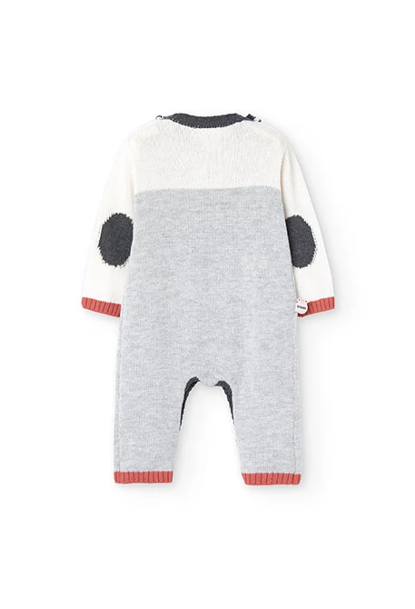 Velvet baby jumpsuit in grey