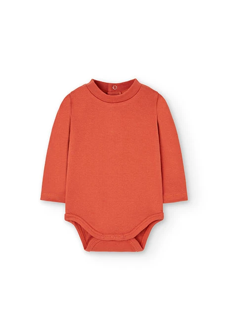 Ensemble de body et salopette en coton pour bébé garçon de couleur orange