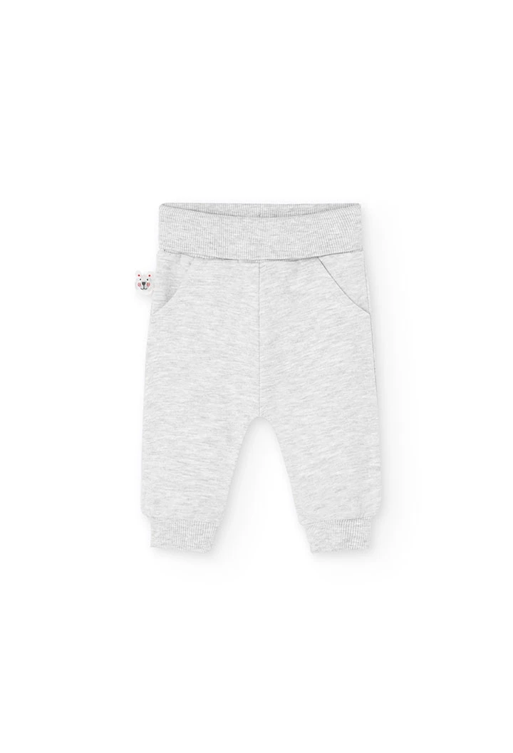 2tlg. Set mit Sweatshirt und Hose aus Frottee für Baby-Jungen in Grau