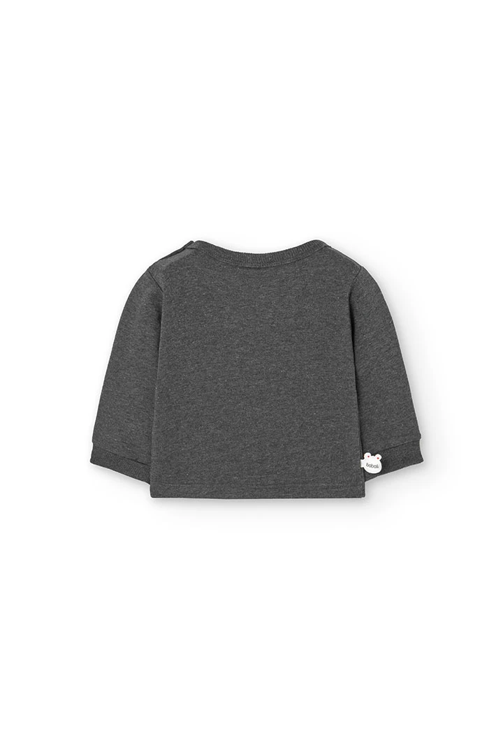 2tlg. Set mit Sweatshirt und Hose aus Frottee für Baby-Jungen in Grau