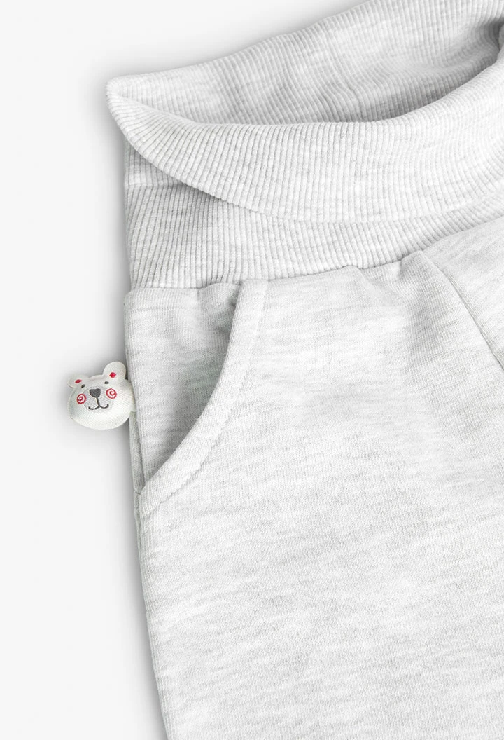 Ensemble de sweat-shirt et pantalon en molleton pour bébé garçon en gris chiné