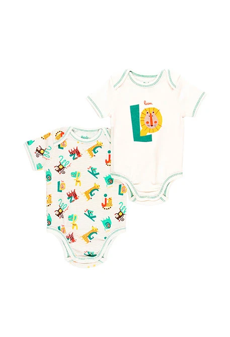 Pack de 2 bodys maille pour bébé - organique