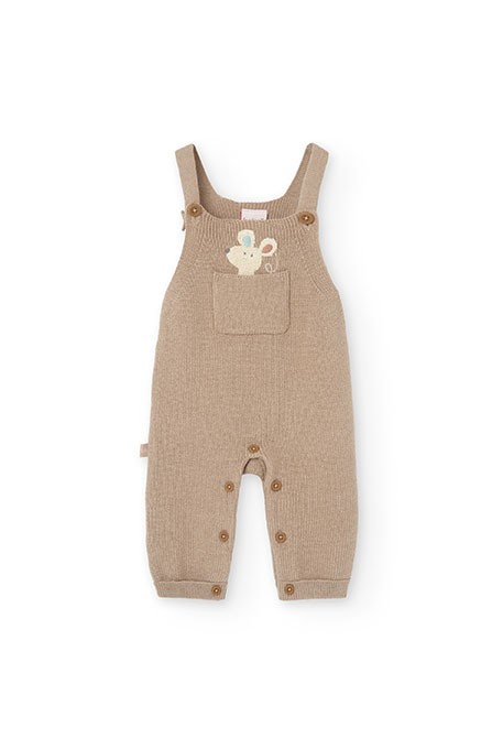 Beige baby dungarees