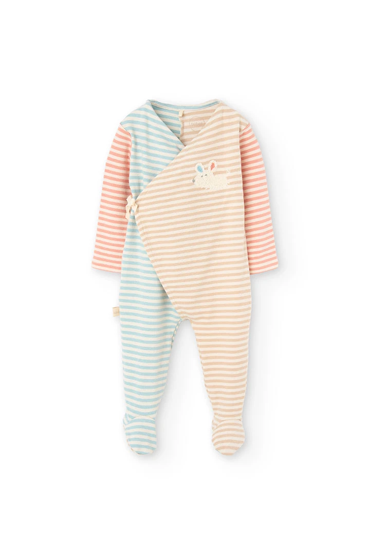 Striped baby sleepsuit