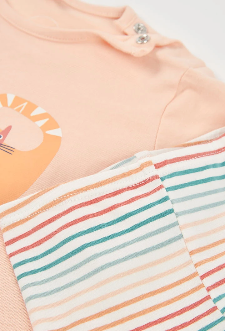 Ensemble bébé t-shirt et pantalon coton beige